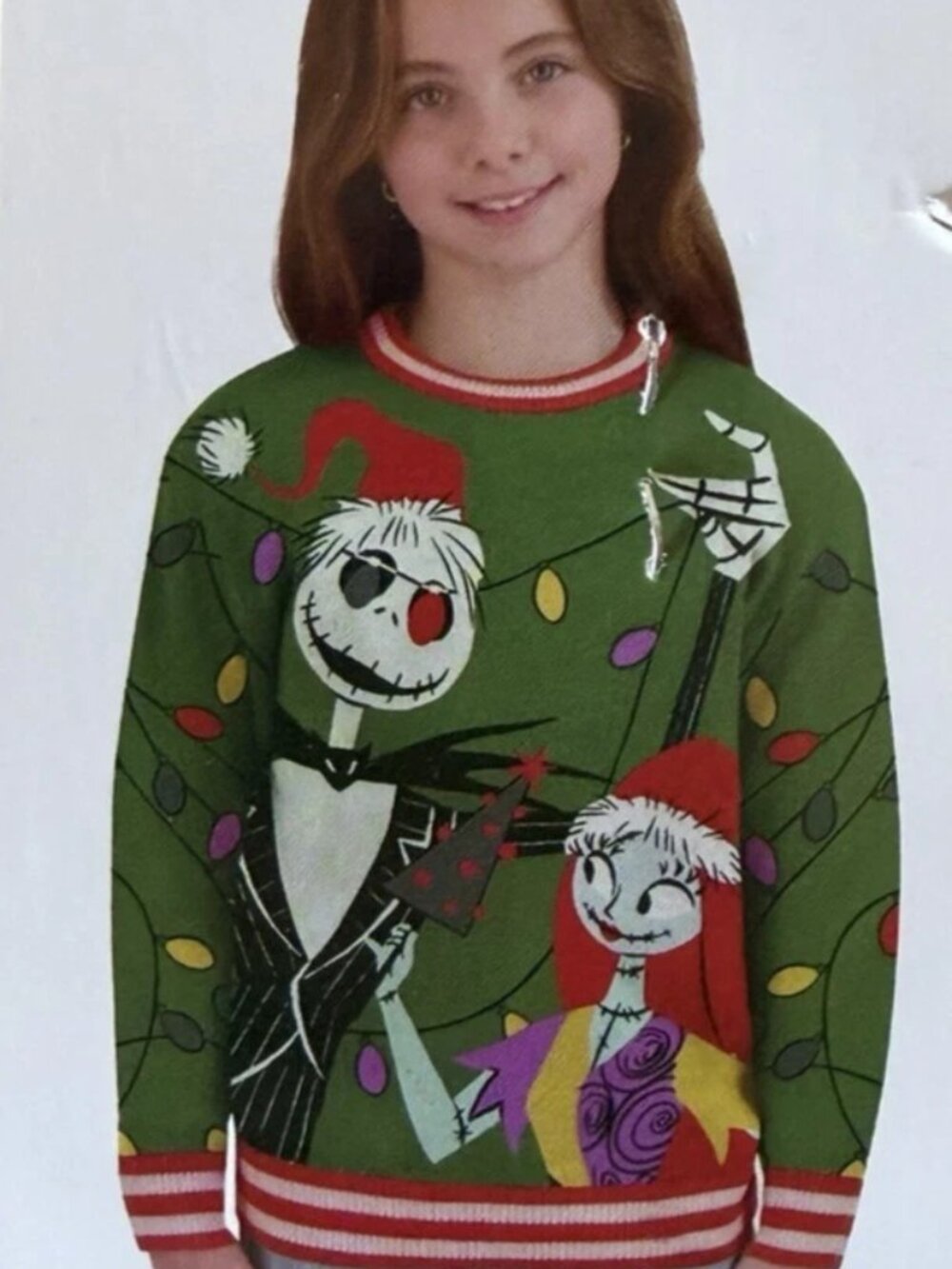Disney Nightmare Before Christmas Girls Size XS 5/6 Holiday Sweater NWT